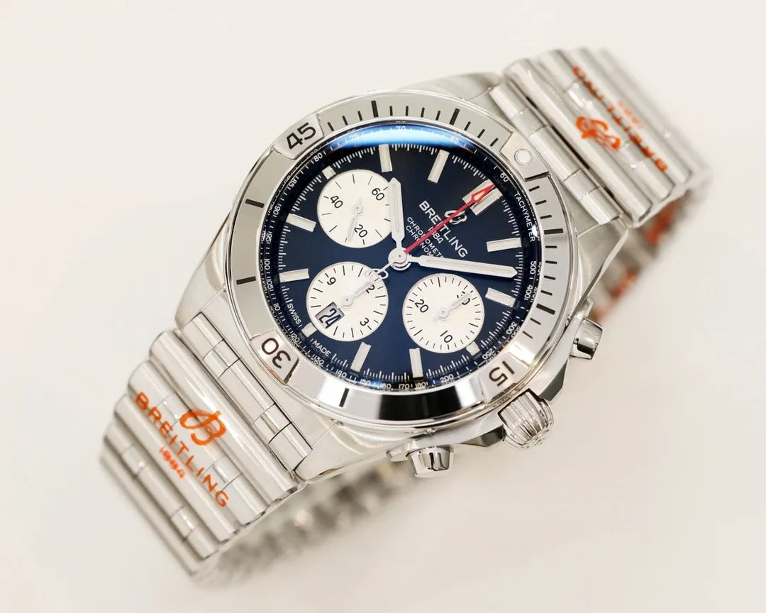 Breitling Butterfly BuckleRoller BeadOne-PieceSleekChamfered Longitudinal Brushed Case Men's Watches Accessories Jewelry #89624