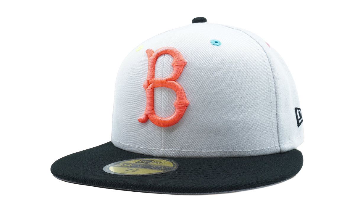 59FIFTY Brooklyn Dodgers 1955 World Series Cooperstown Side Patch Fitted Hat Grey / Black - Brim NE834
