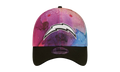 39THIRTY Los Angeles Chargers Crucial Catch Flex Fit Hat Multicolor Watercolor Design Crown / Black Visor NE842