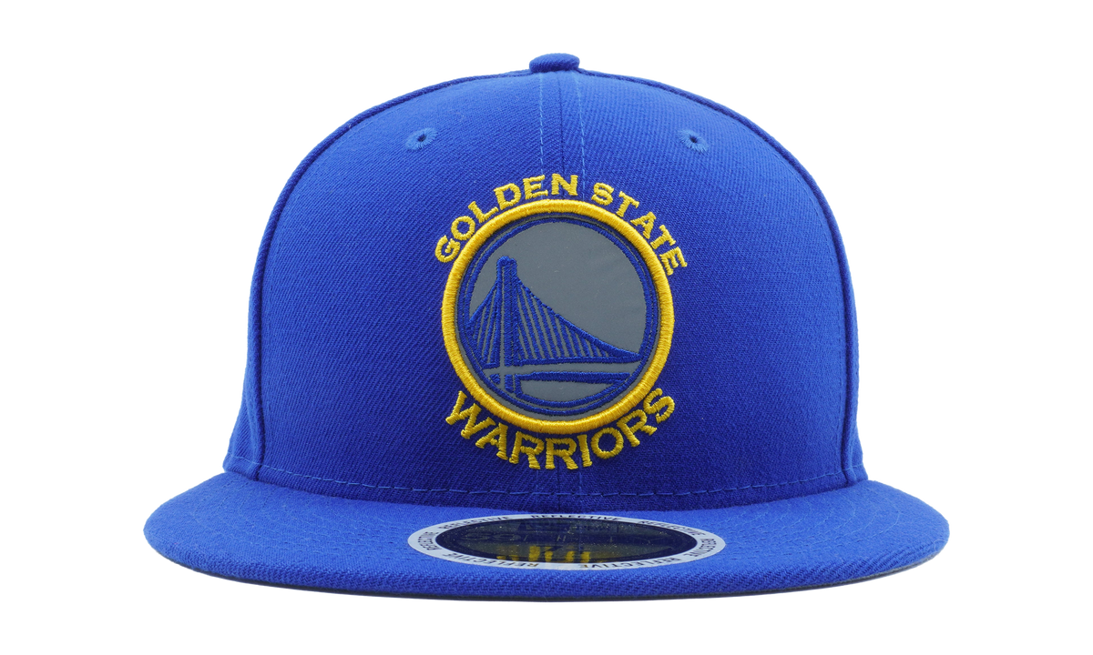 59FIFTY Golden State Warriors Flected Team Trim OTC Fitted Hat Royal Blue NE1139