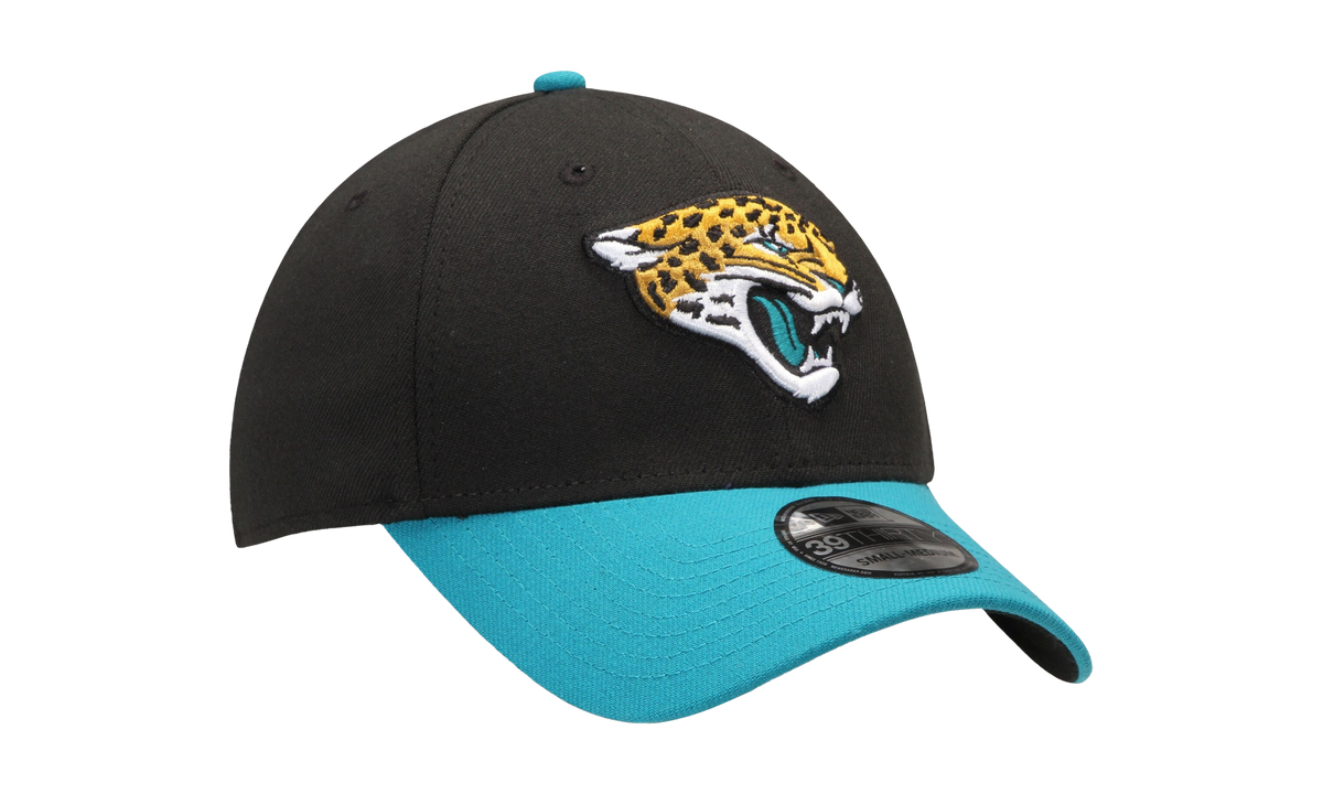 39THIRTY Jacksonville Jaguars Stretch Fit Hat Black / Teal - Visor NE699