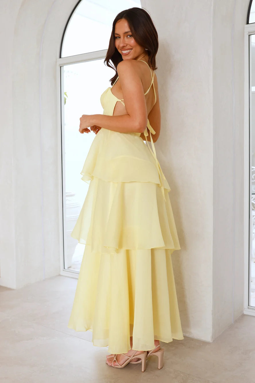 Fashion Personality Maxi Dress Lemon
