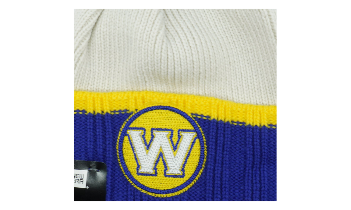 Golden State Warriors Prime Team Beanie White / Blue and Yellow - Cuff / Blue - Pom NE1135