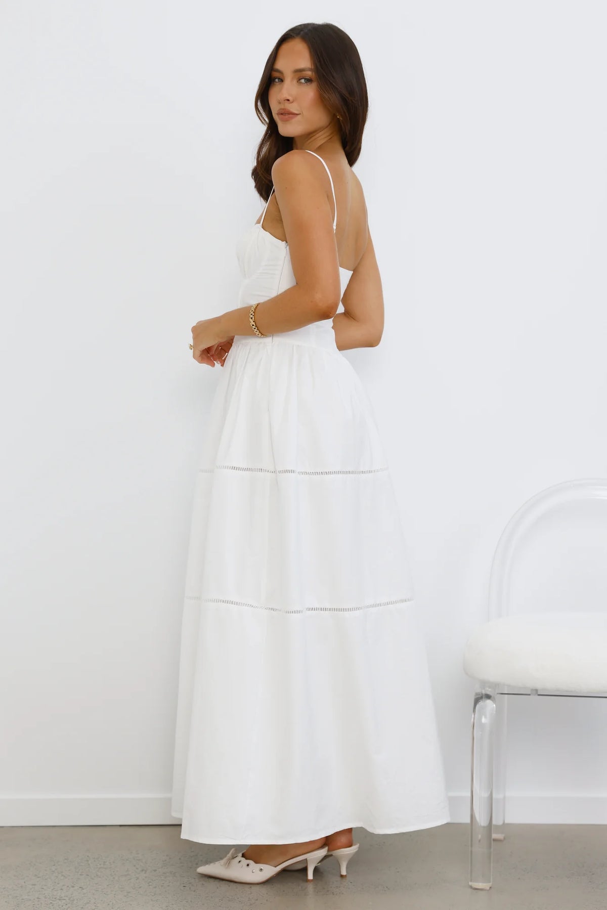 Chic At Sunset Maxi Dress White