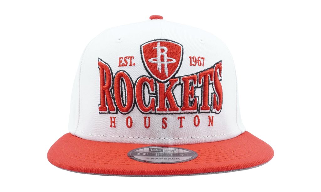 9FIFTY Houston Rockets Crest Stack Snapback Hat White / Red - Brim NE879