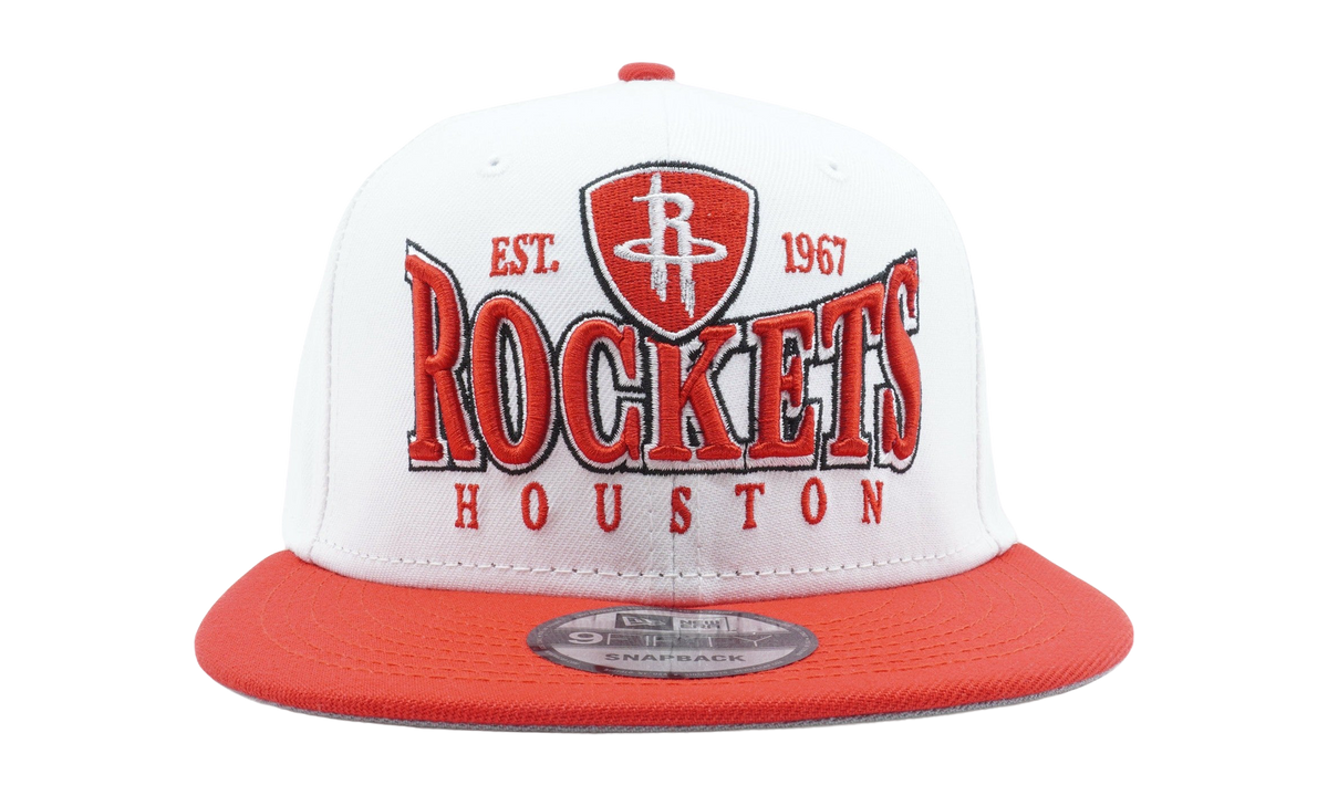 9FIFTY Houston Rockets Crest Stack Snapback Hat White / Red - Brim NE879