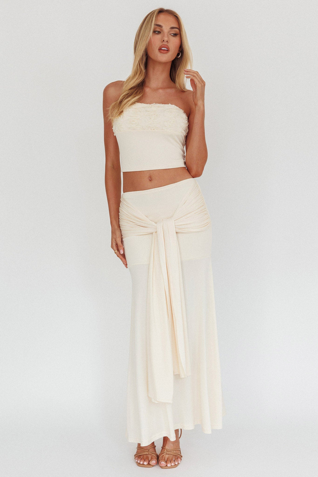 Night Market Applique Crop Top Butter