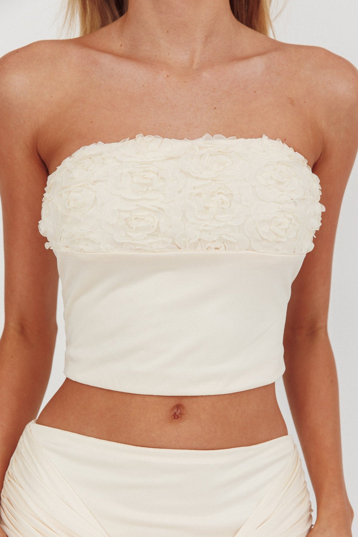 Night Market Applique Crop Top Butter