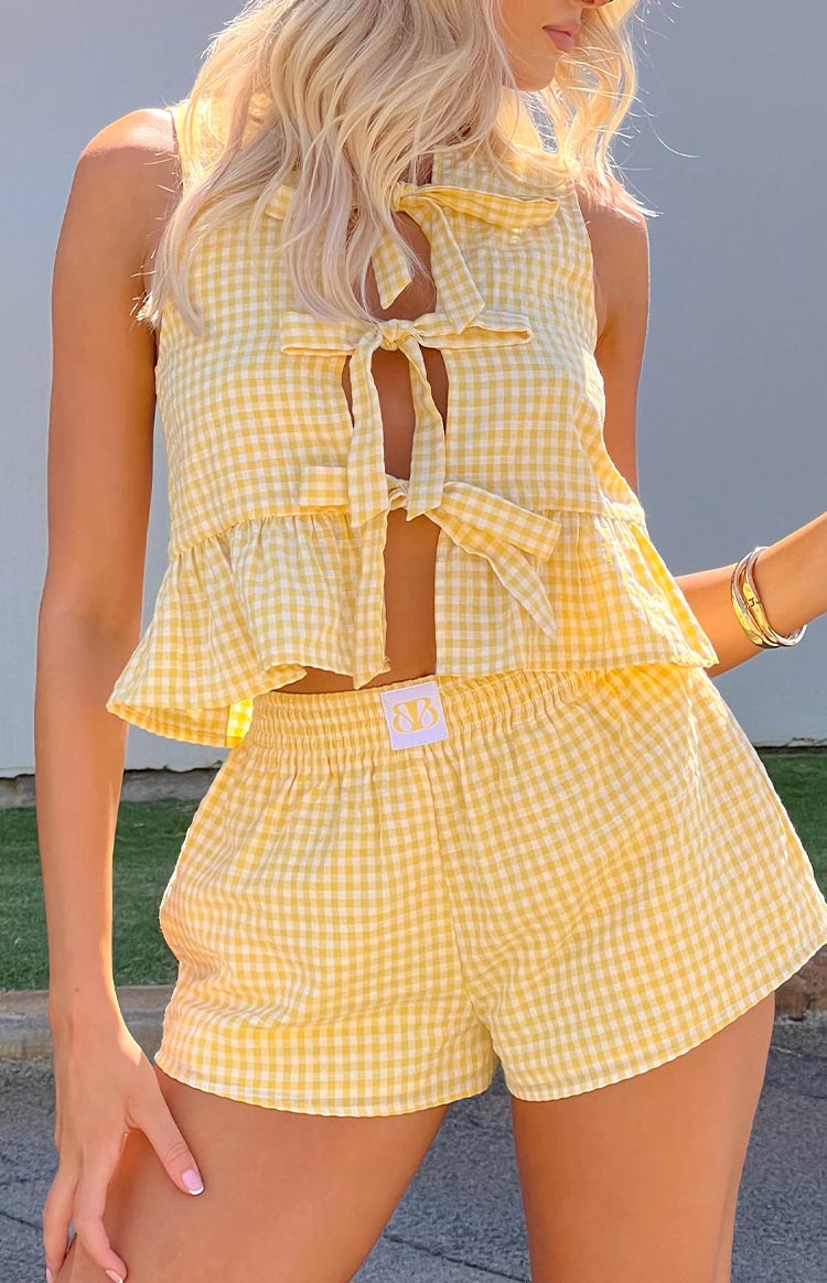 Baxter Yellow Gingham Shorts