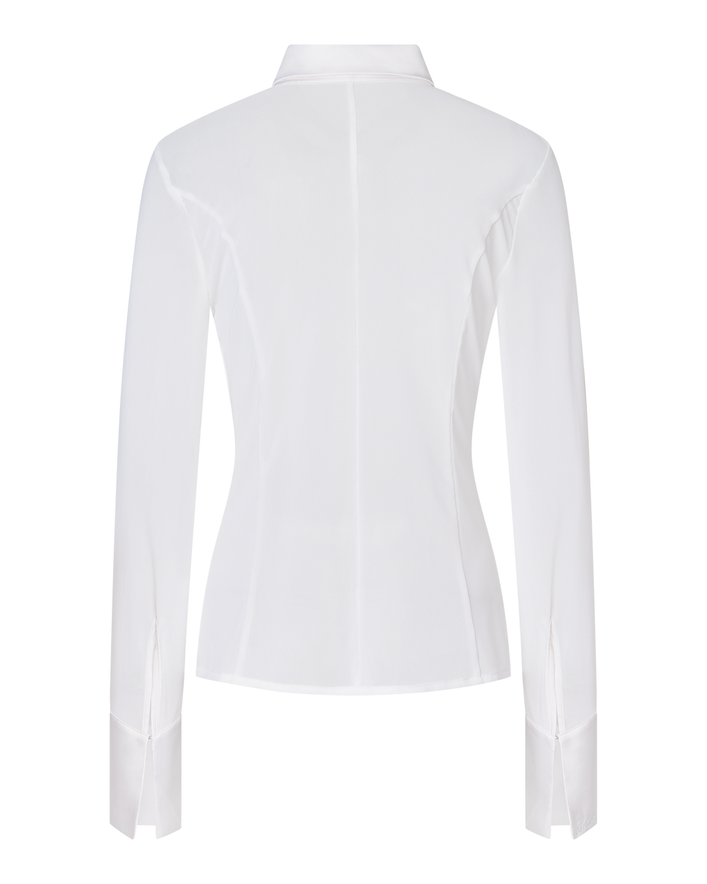 SOLANGE MESH LONG SLEEVE BUTTON UP SHIRT - WHITE