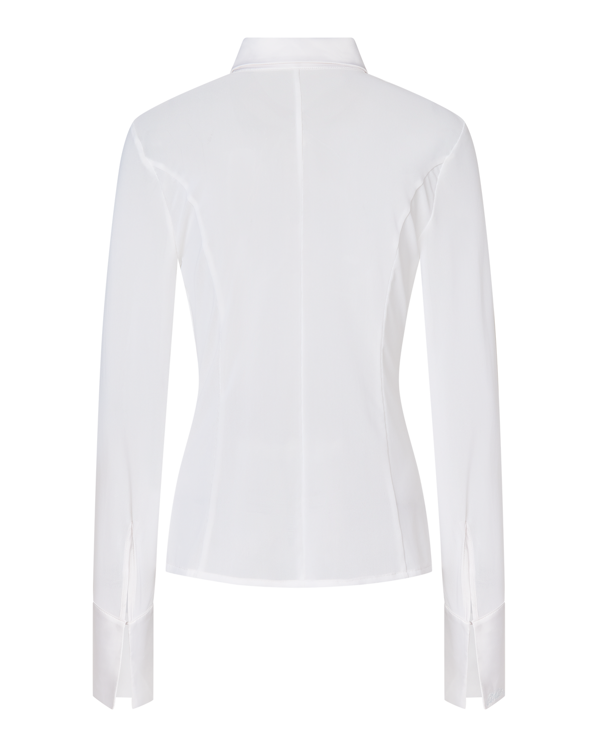 SOLANGE MESH LONG SLEEVE BUTTON UP SHIRT - WHITE