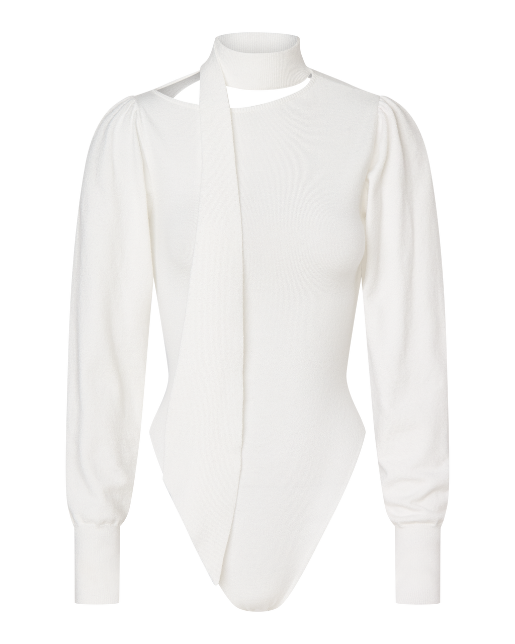 VIVIENNE LONG SLEEVE KNIT BODYSUIT - WHITE