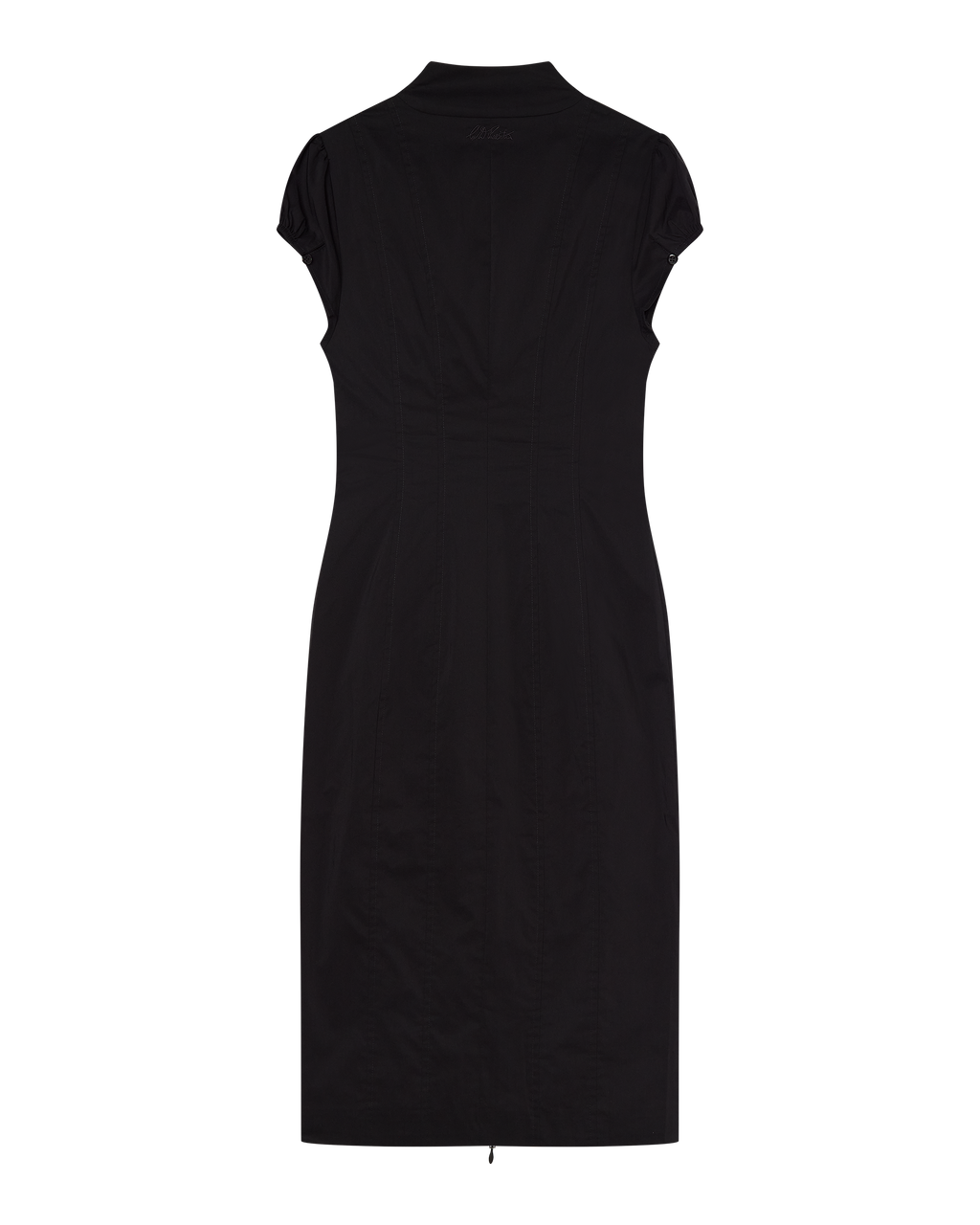 COLETTE PANELLED PUFF SLEEVE MIDI DRESS - BLACK