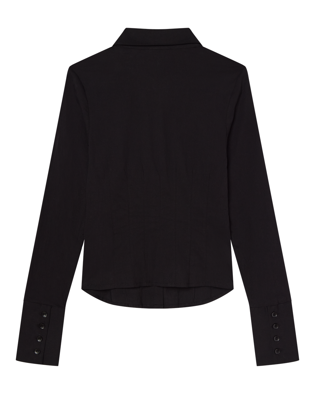 ZOE LONG SLEEVE COTTON BUTTON UP SHIRT - BLACK