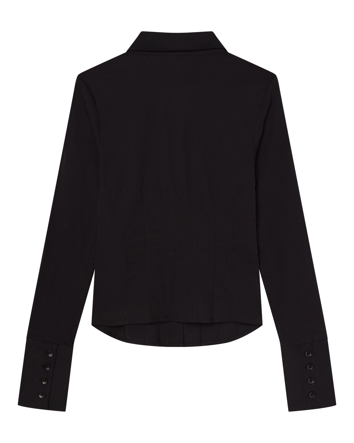 ZOE LONG SLEEVE COTTON BUTTON UP SHIRT - BLACK