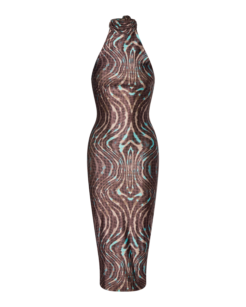 CLEO HALTER TIE MIDI DRESS - WARPED CHECK