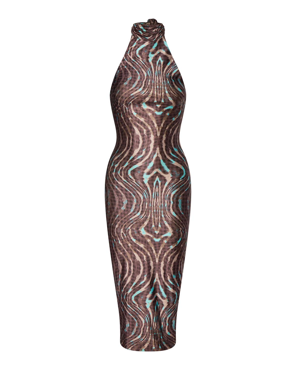 CLEO HALTER TIE MIDI DRESS - WARPED CHECK