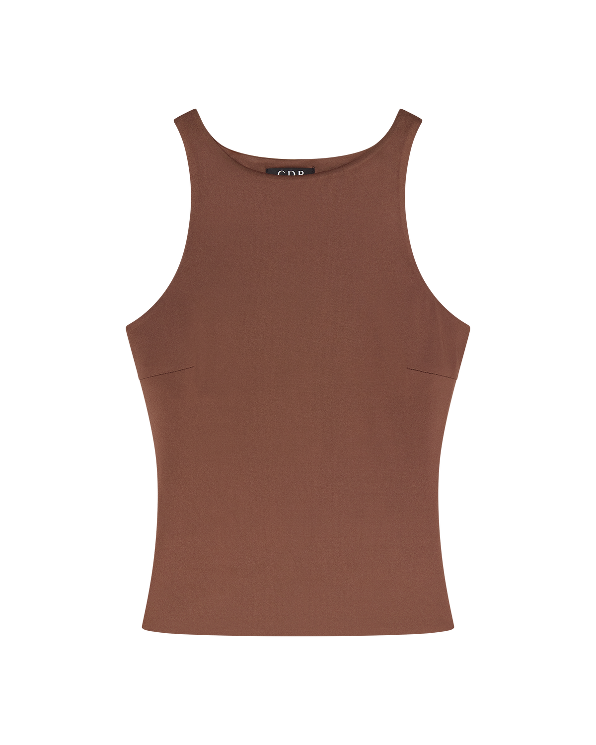 SOPHIE BASIC SLEEVELESS TANK WITH SHELF BRA - CHOCOLATE