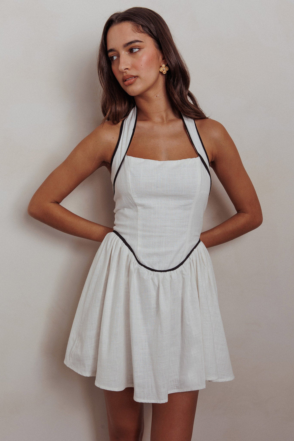 Rune Halterneck Mini Dress White