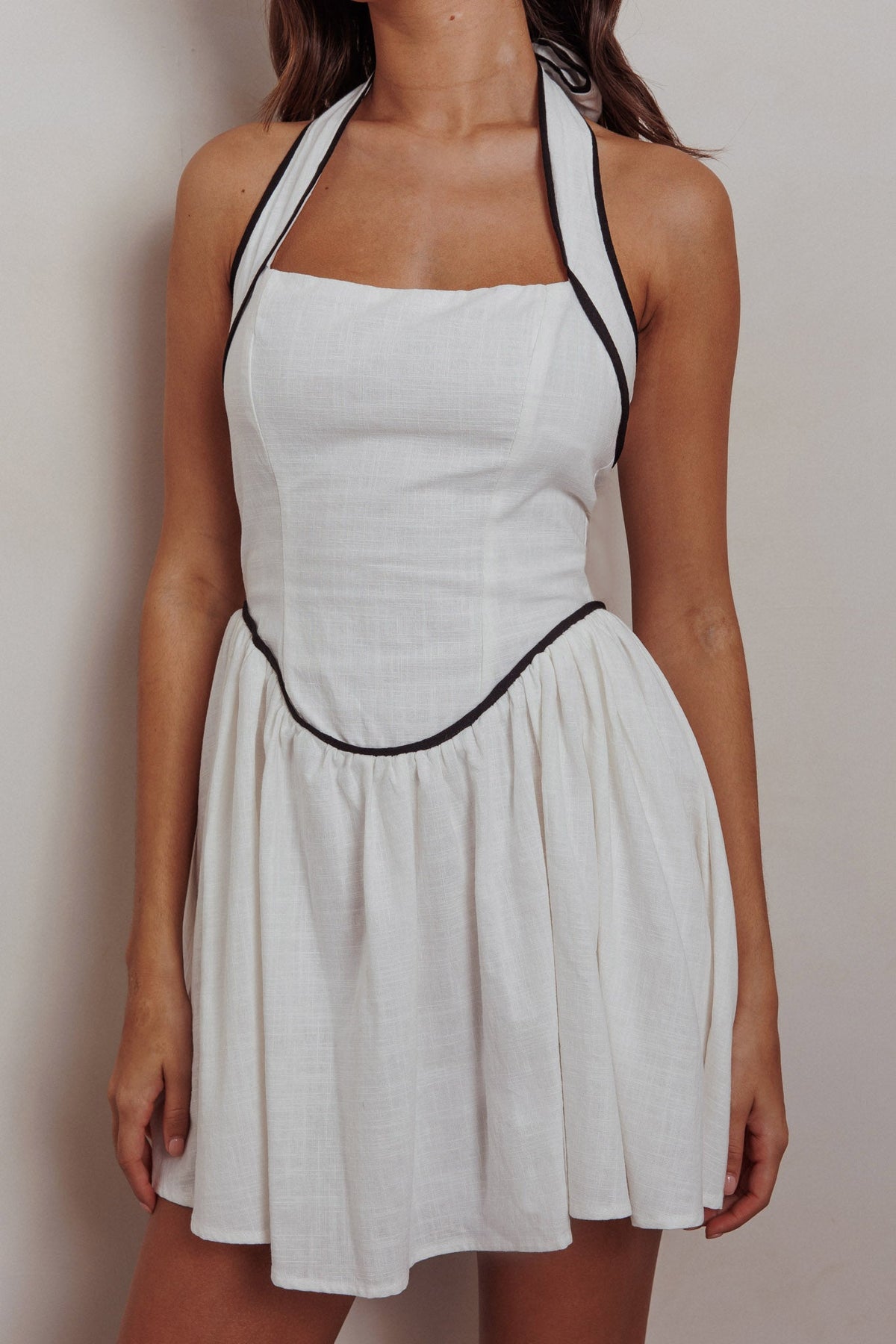 Rune Halterneck Mini Dress White