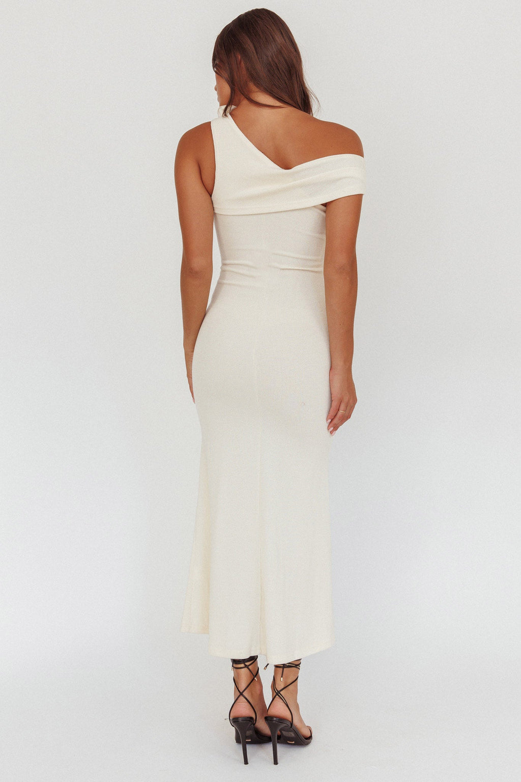 Mazon One-Shoulder Knit Maxi Dress Butter