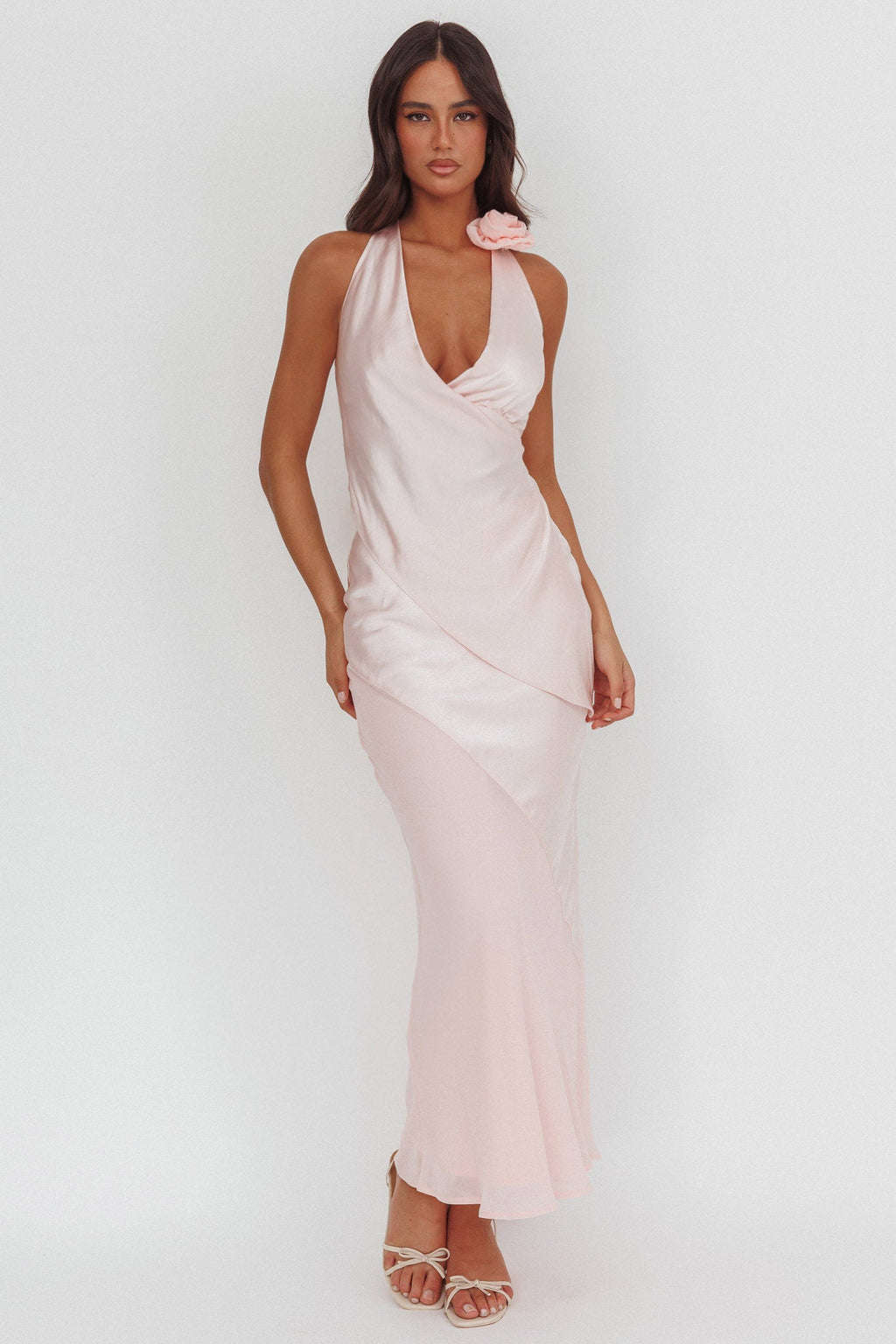 Easy Love Asymmetric Hem Halter Top Pink