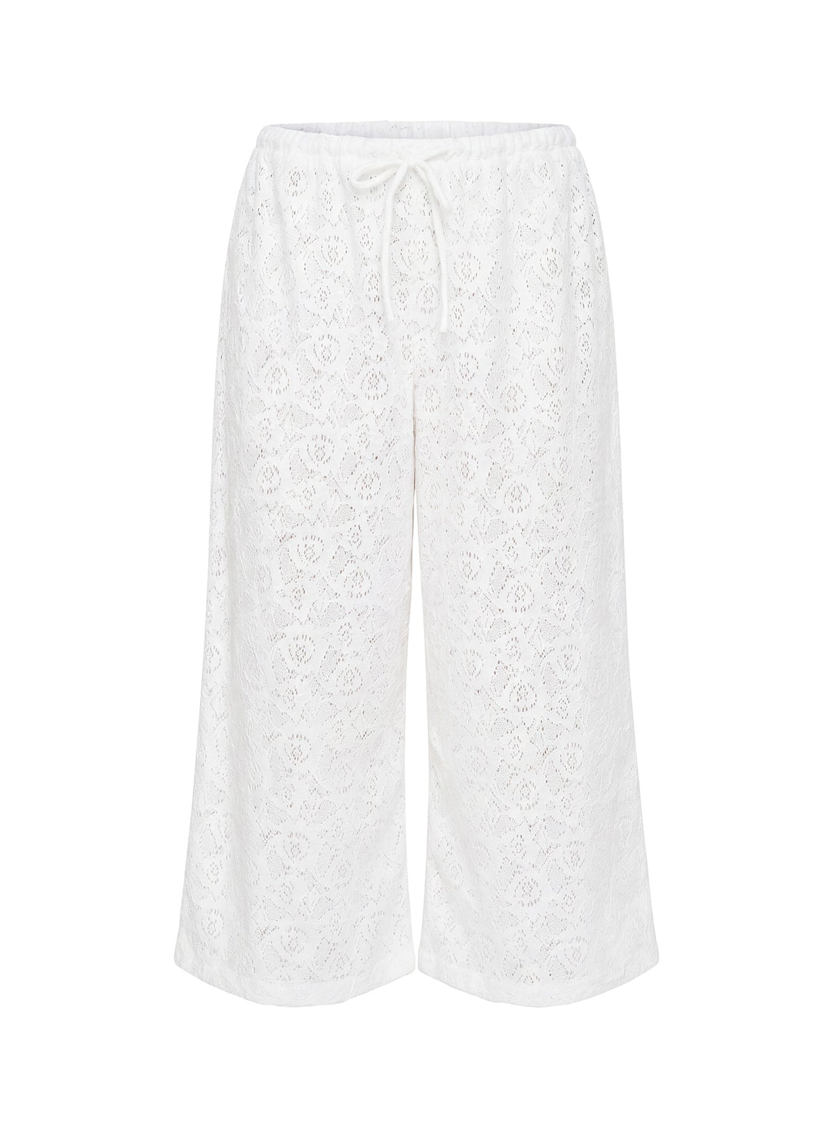 Kiss Me Quick 3/4 Lace Drawstring Pants White