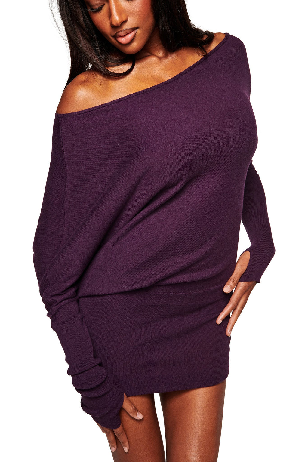 GISELLE MINI DRESS - PLUM