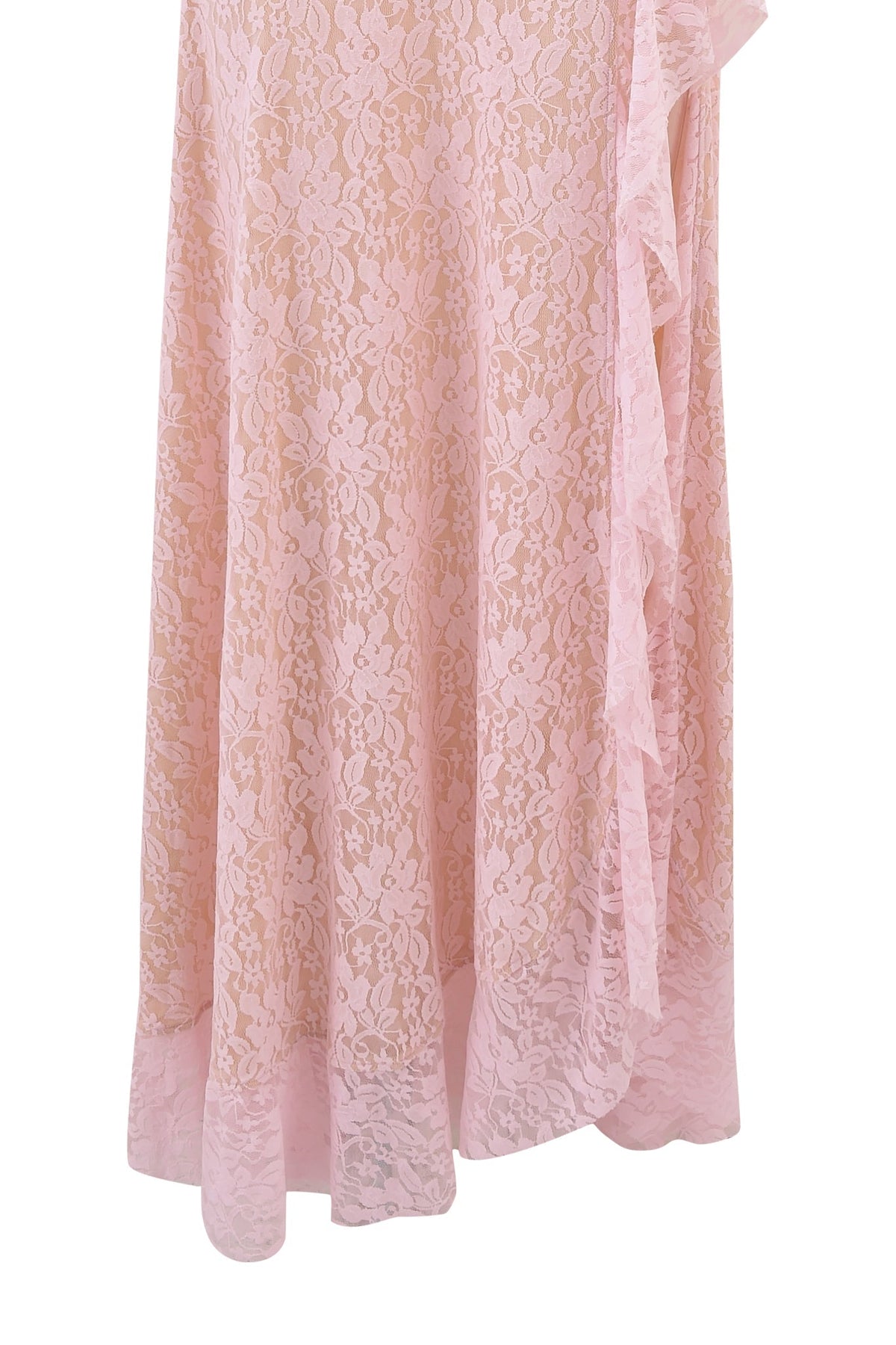 IRISIA LACE HALTER MAXI DRESS - BABY PINK