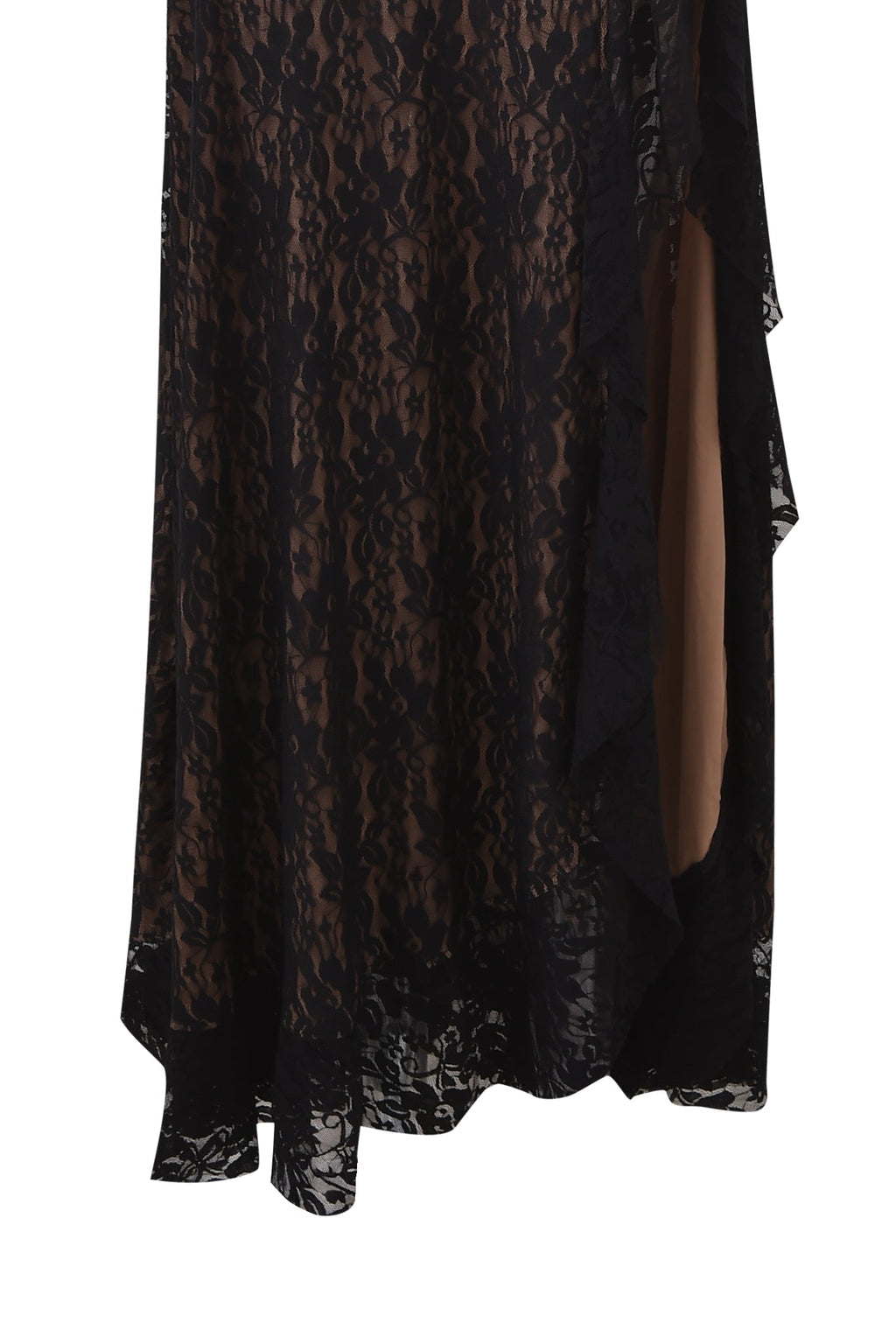 IRISIA LACE HALTER MAXI DRESS - BLACK