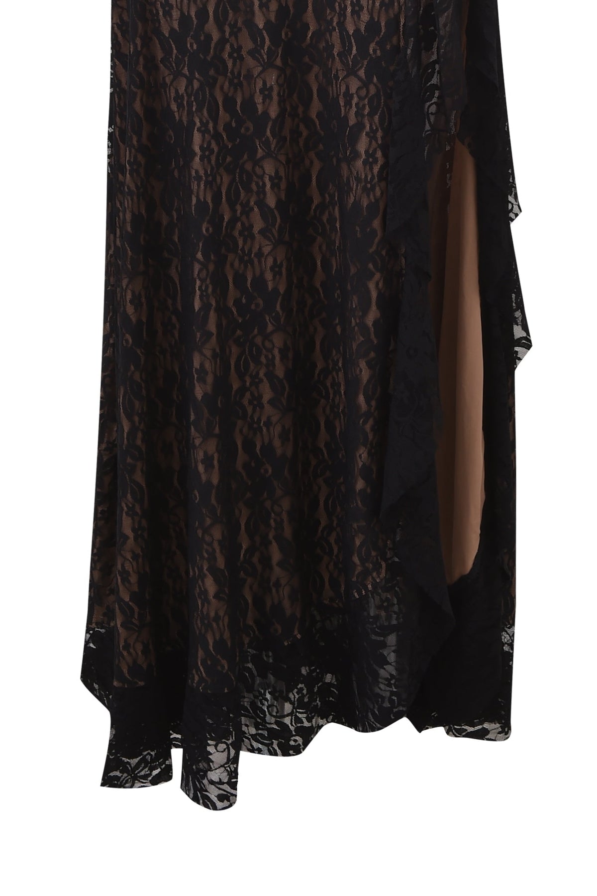 IRISIA LACE HALTER MAXI DRESS - BLACK