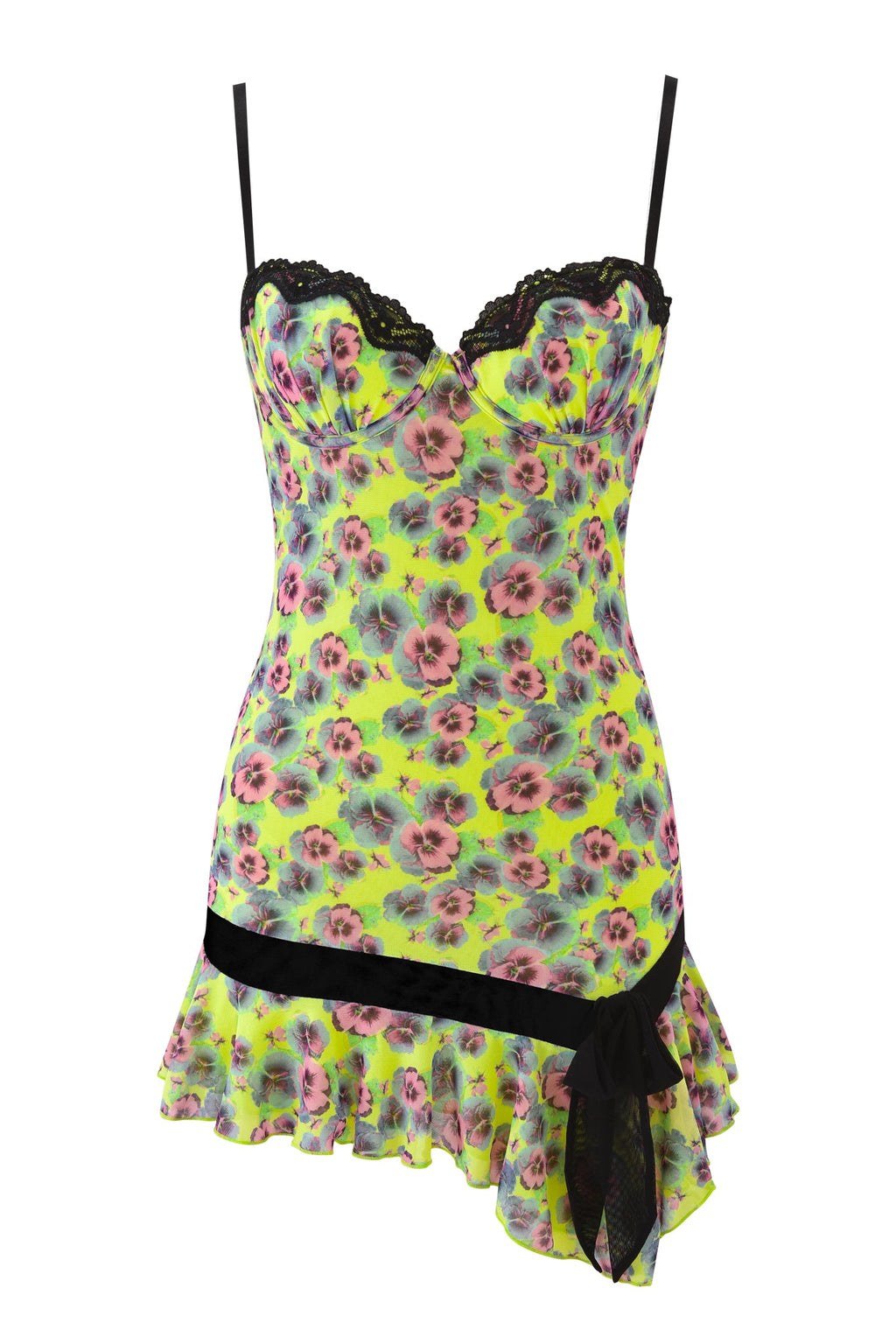 SUZIE MESH AND LACE MINI DRESS - SASSY PANSY