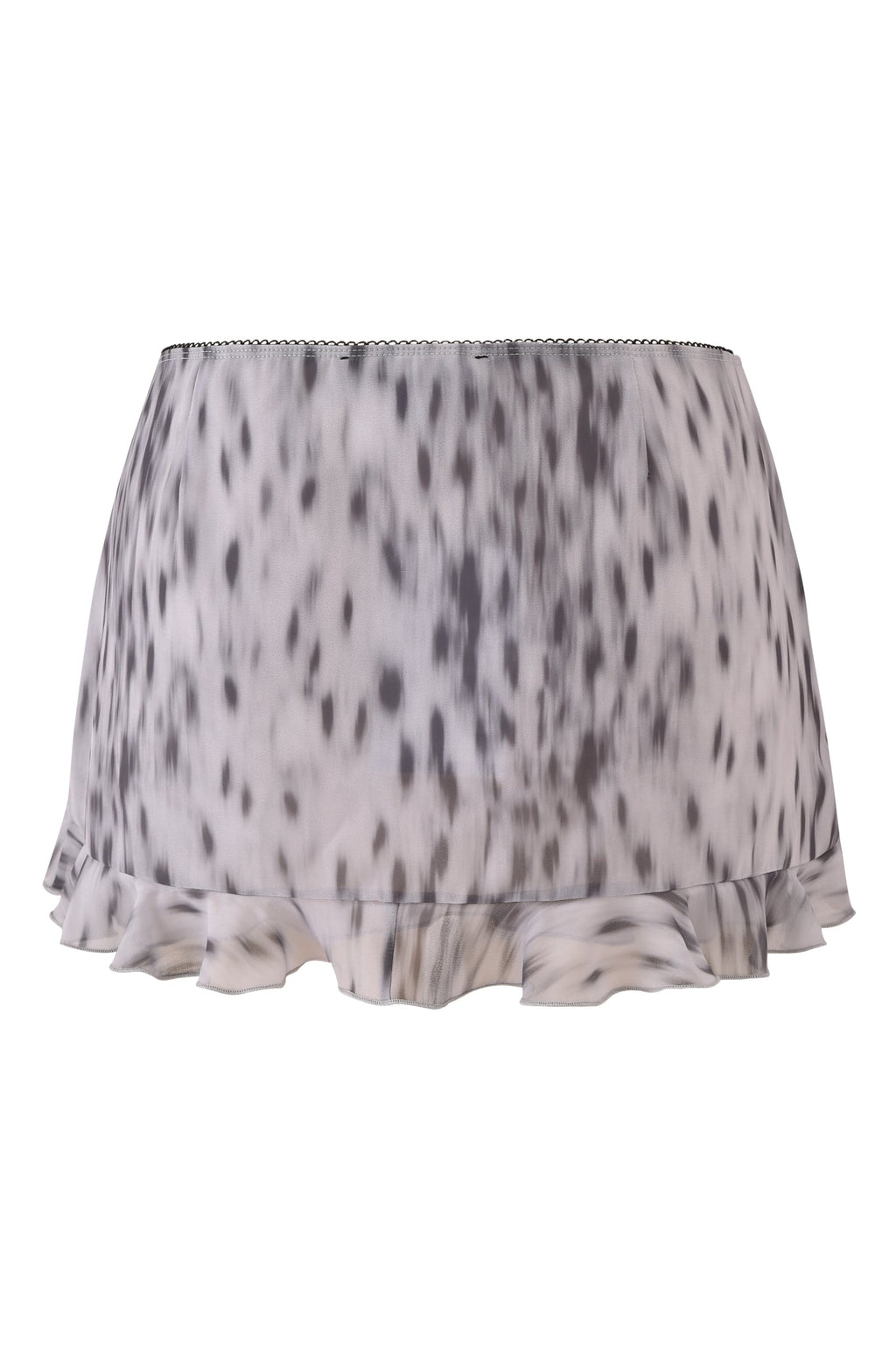 COLETTE LACE PANEL MINI SKIRT - SNOW LEOPARD