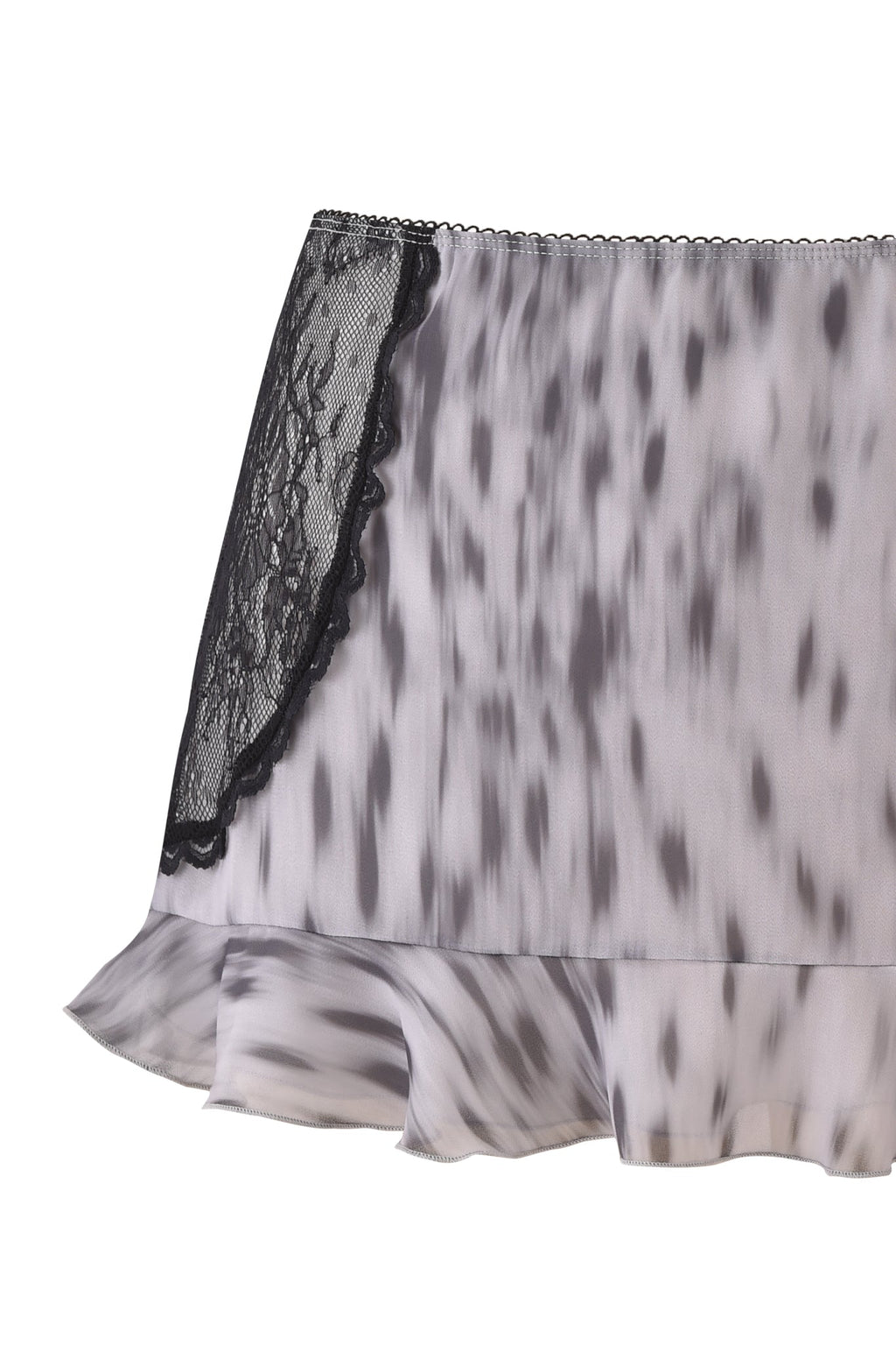 COLETTE LACE PANEL MINI SKIRT - SNOW LEOPARD