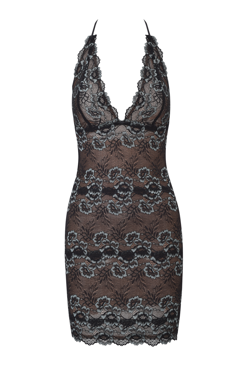 GEM MINI DRESS - BLACK BLUE