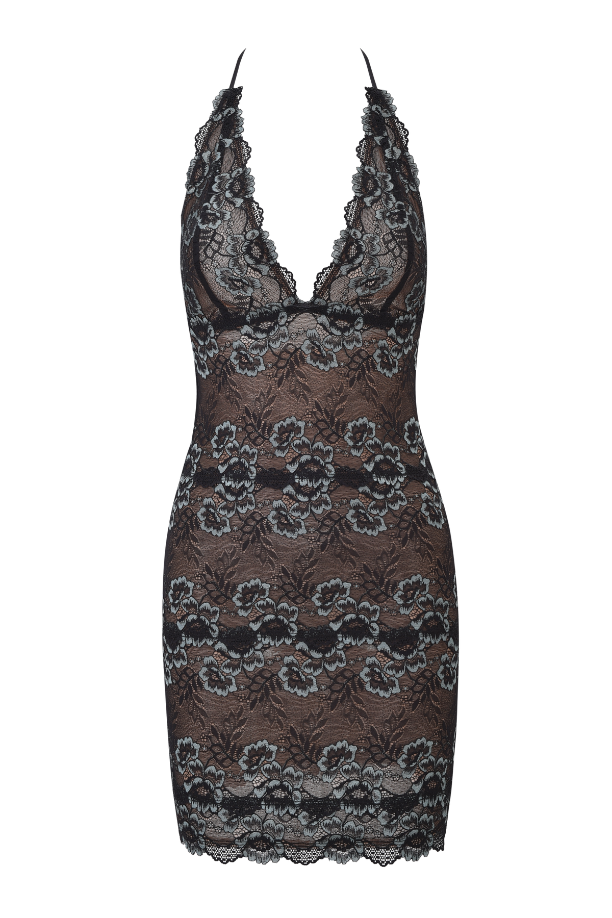 GEM MINI DRESS - BLACK BLUE