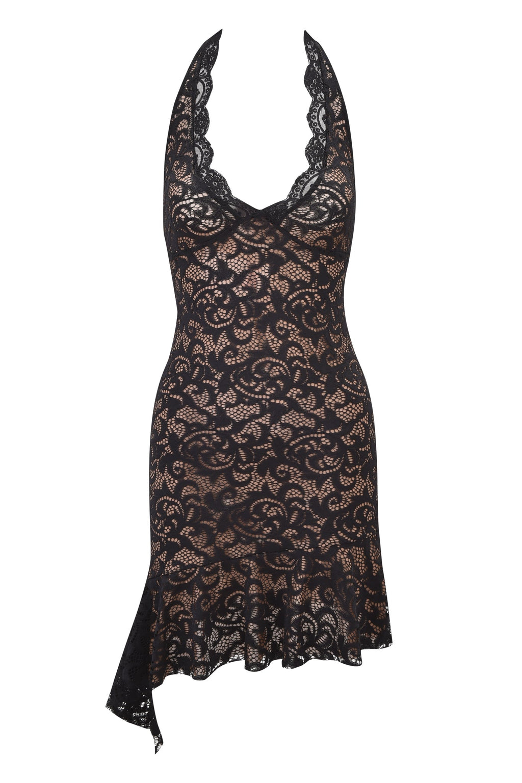 GEMMA HALTER MINI DRESS - BLACK