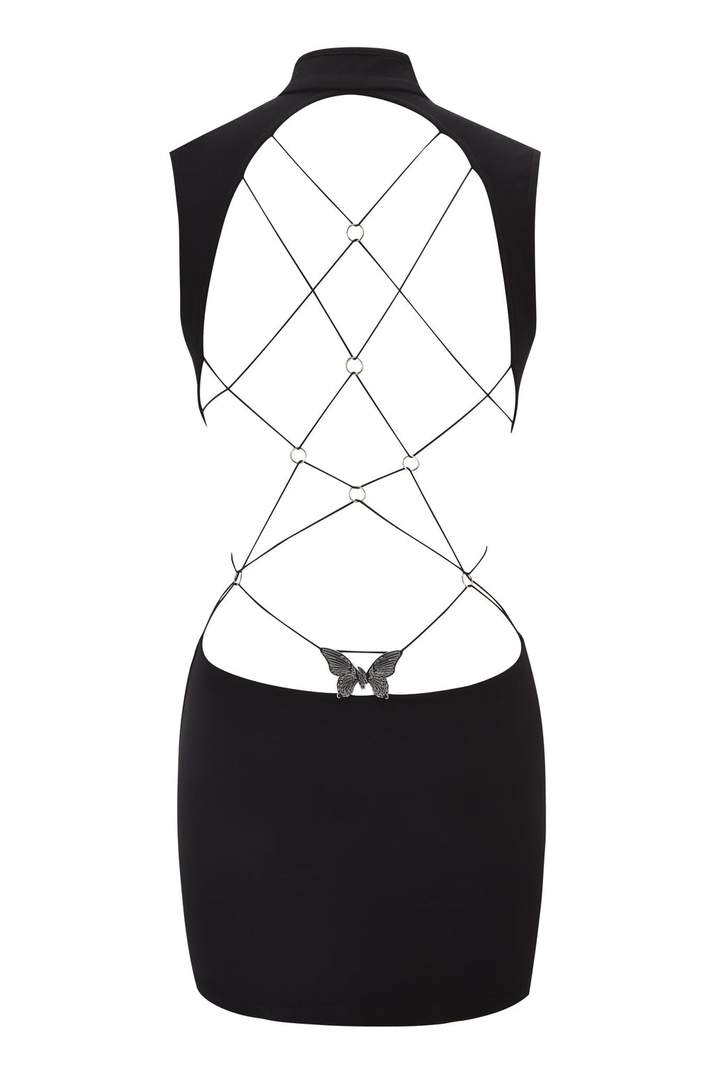 LARISA BACKLESS STRAP MINI DRESS - BLACK