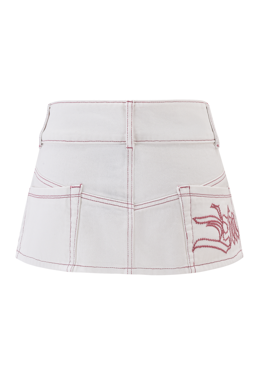 MOXIE DENIM MINI SKIRT - WHITE
