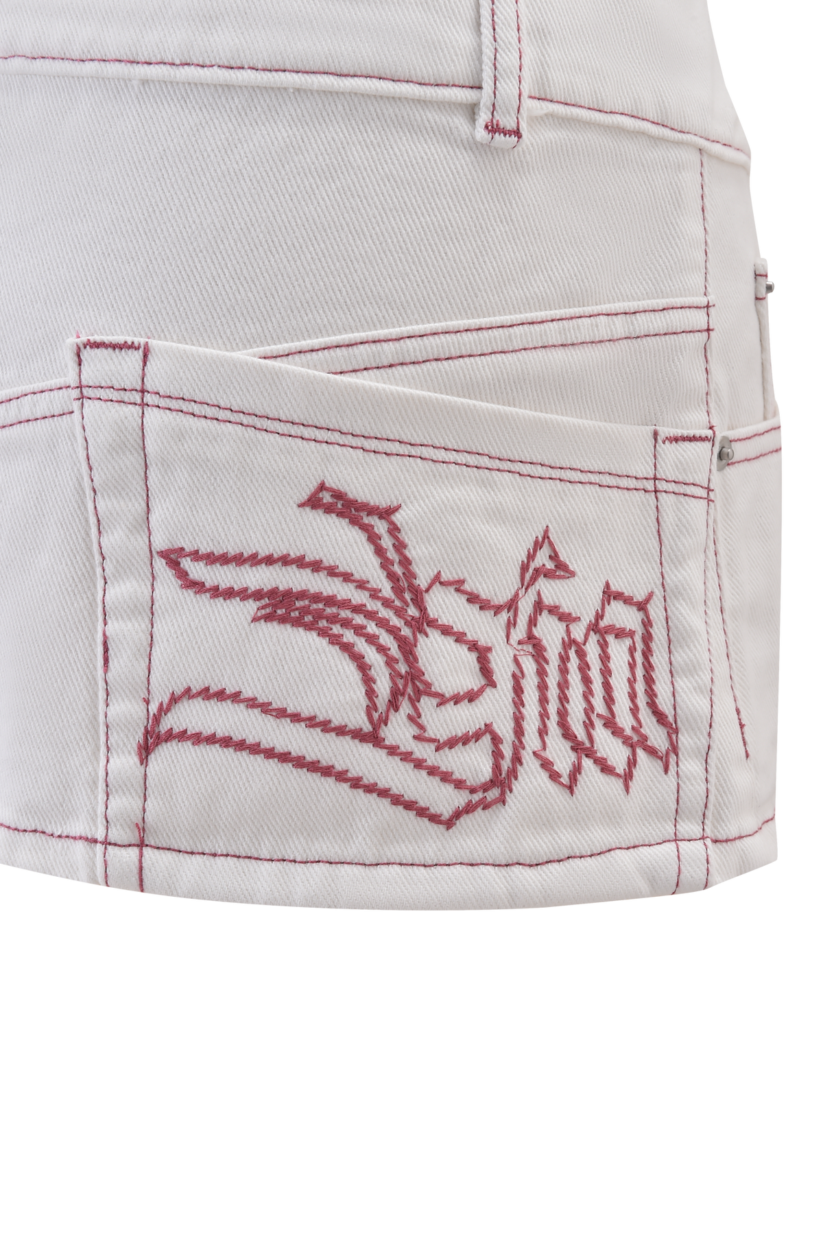 MOXIE DENIM MINI SKIRT - WHITE