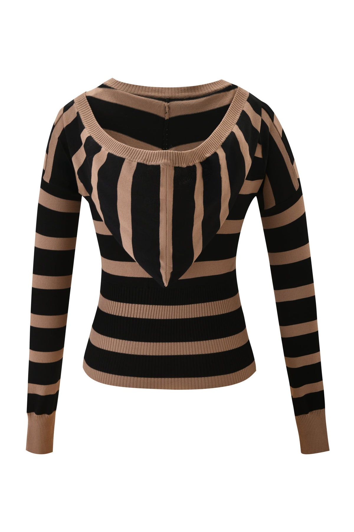 SUZI SWEATER - BLACK AND TAN STRIPE