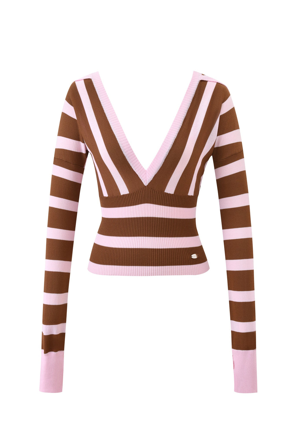 SUZI SWEATER - PINK AND CHOCOLATE STRIPE
