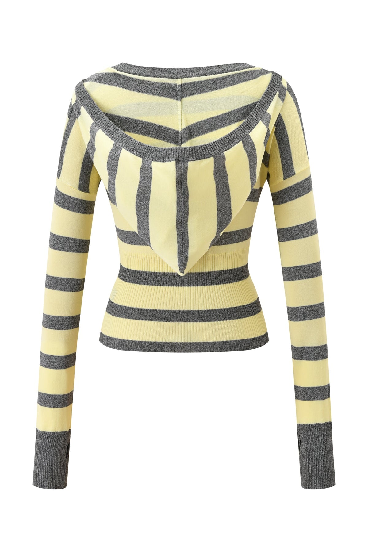 SUZI SWEATER - YELLOW AND GREY STRIPE