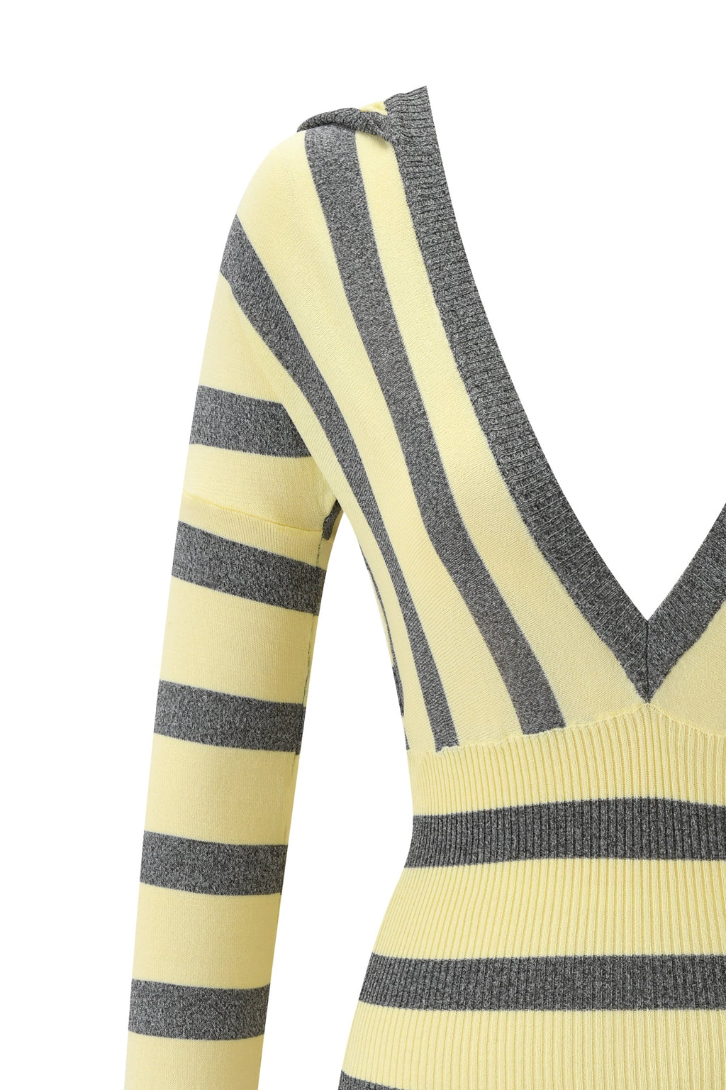 SUZI SWEATER - YELLOW AND GREY STRIPE