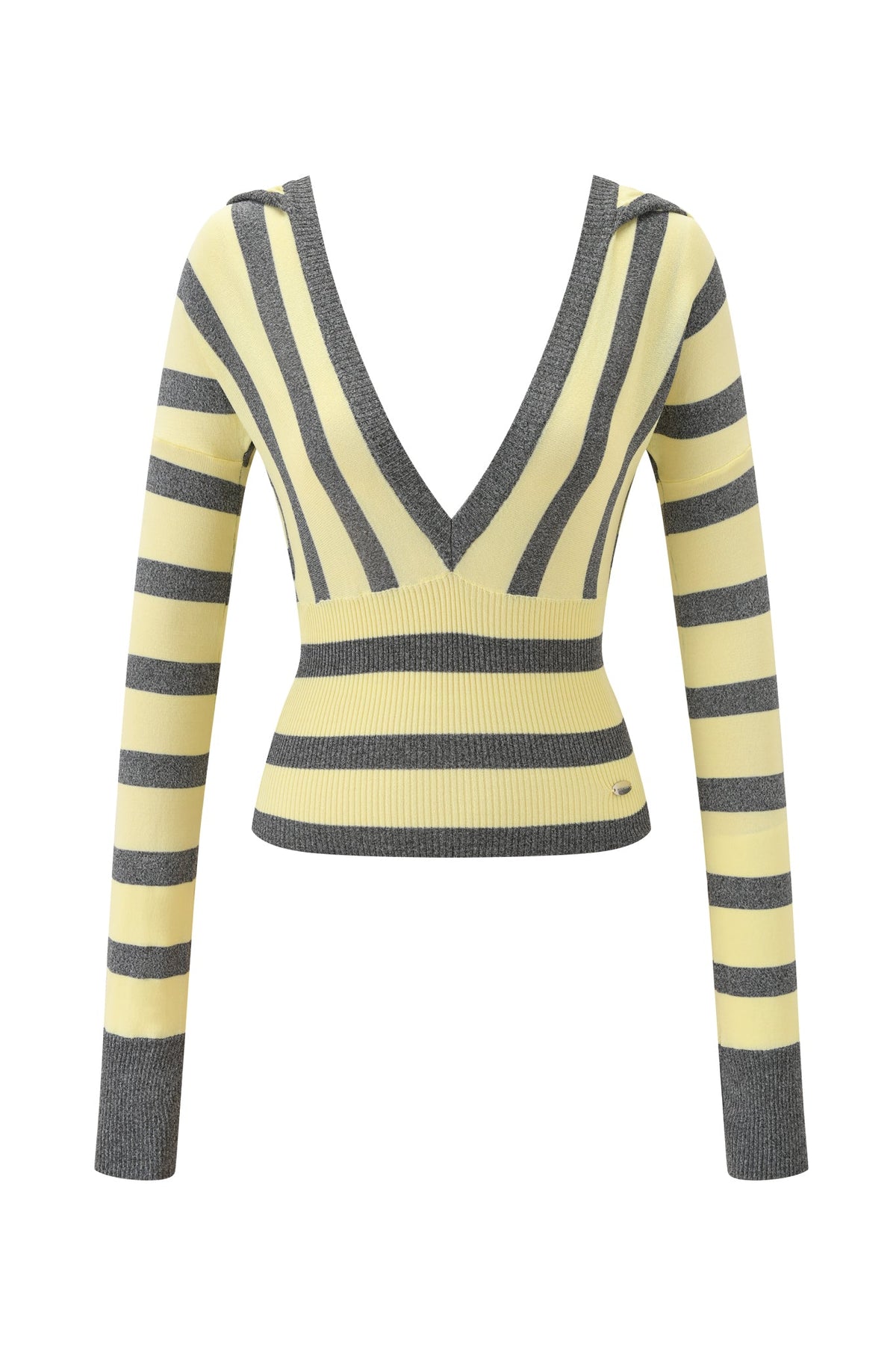 SUZI SWEATER - YELLOW AND GREY STRIPE