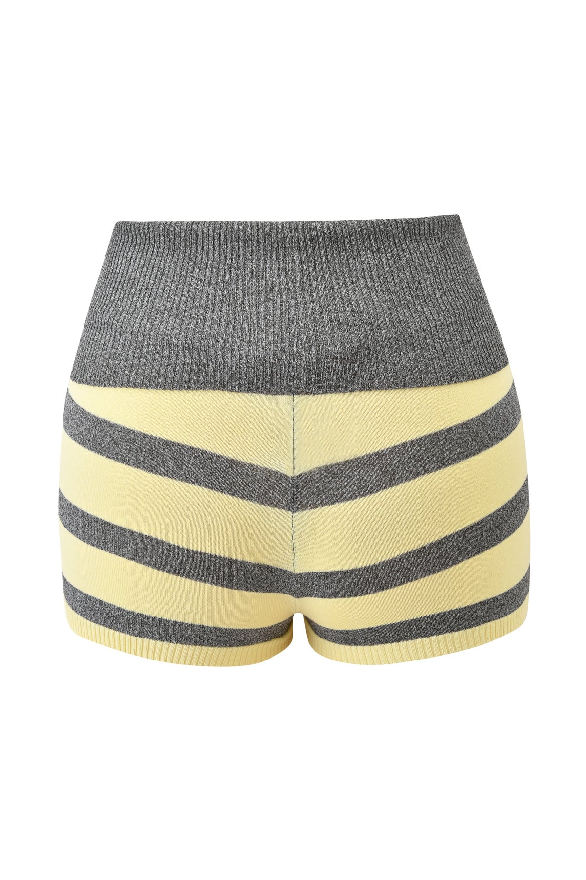 SUZI SHORT - YELLOW AND GREY STRIPE