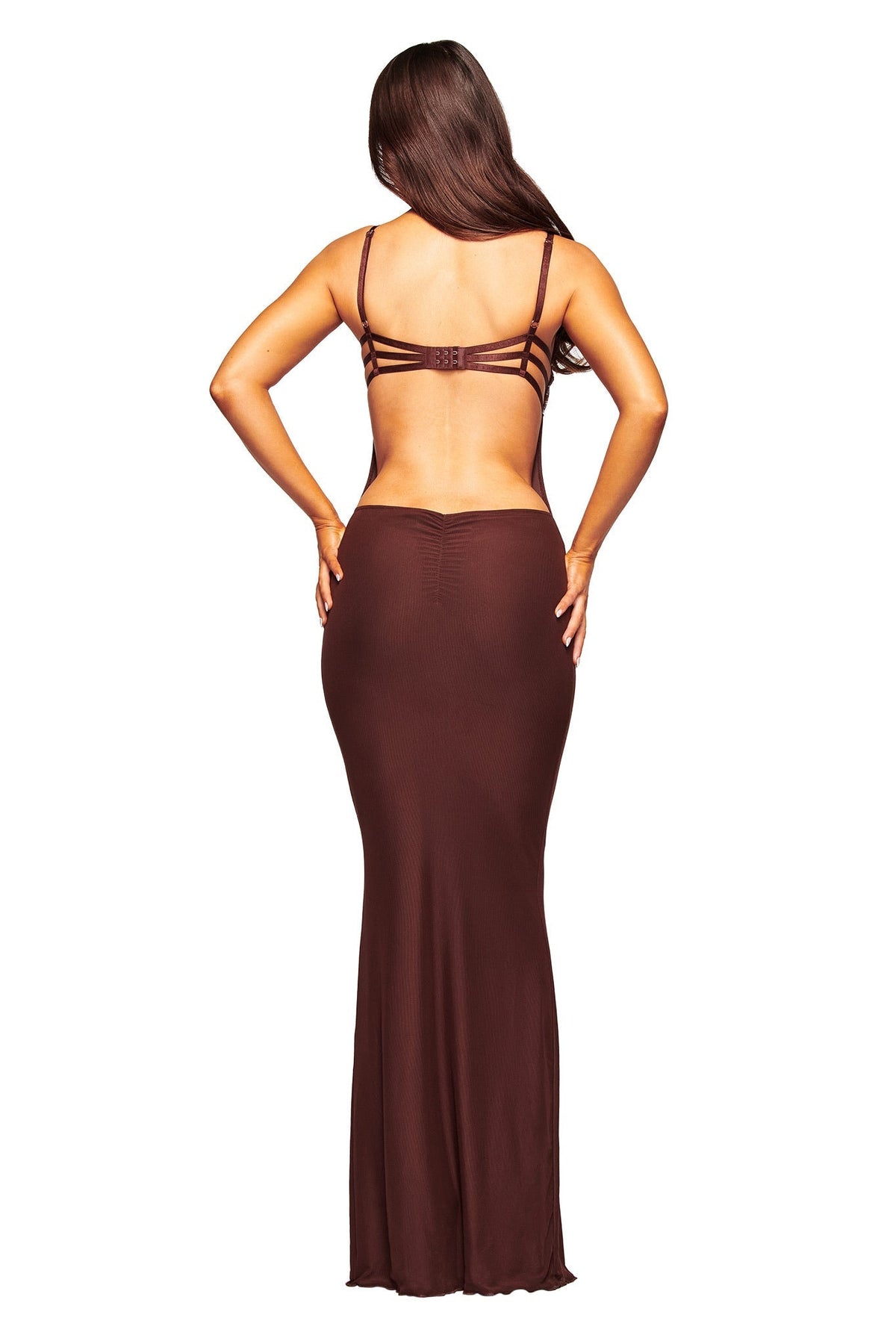 SILO MAXI DRESS - BROWN