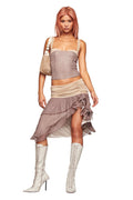 SEPHI MIDI SKIRT - MUSHROOM STRIPE