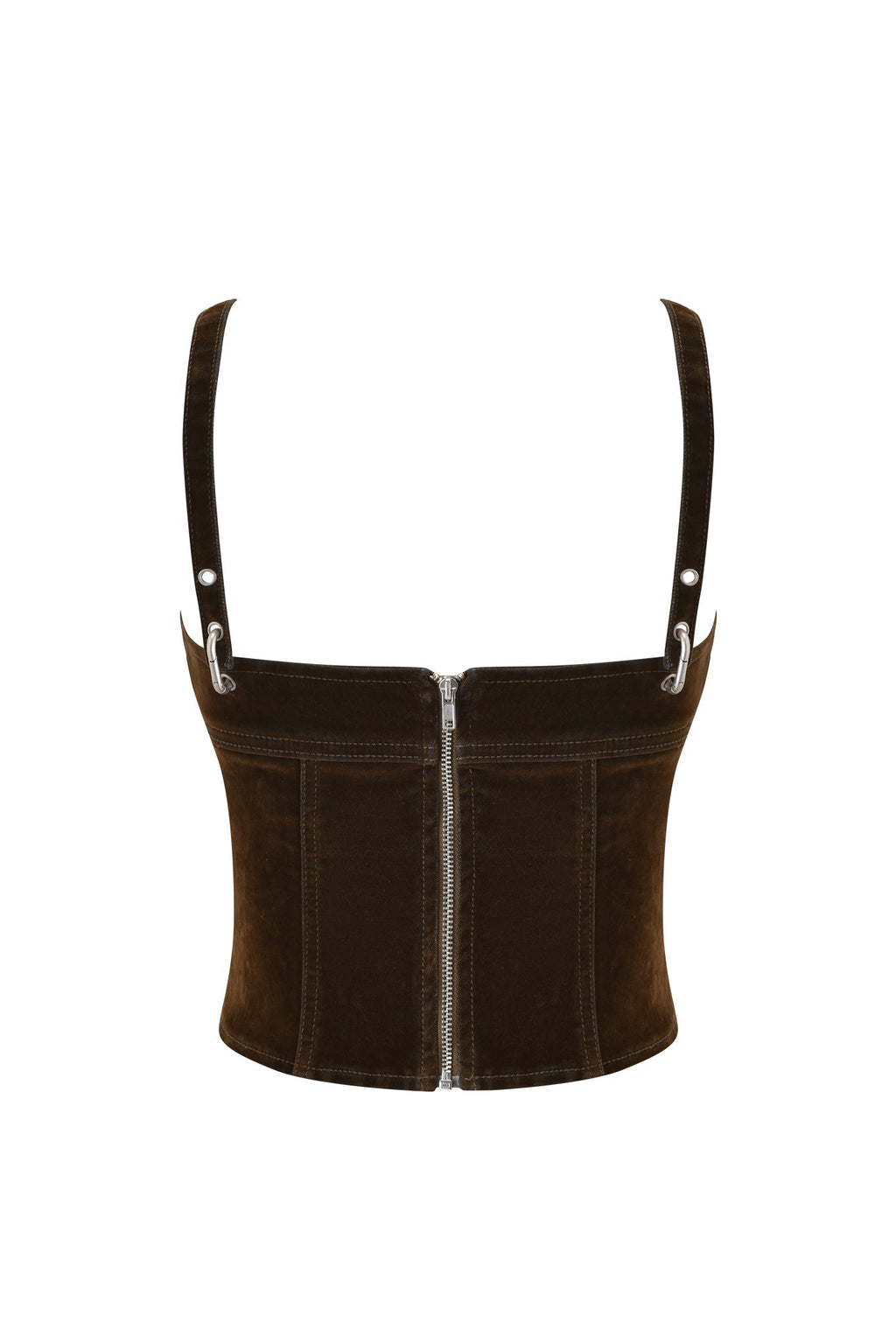 VIVAINE DENIM CORSET TOP - NEUTRAL