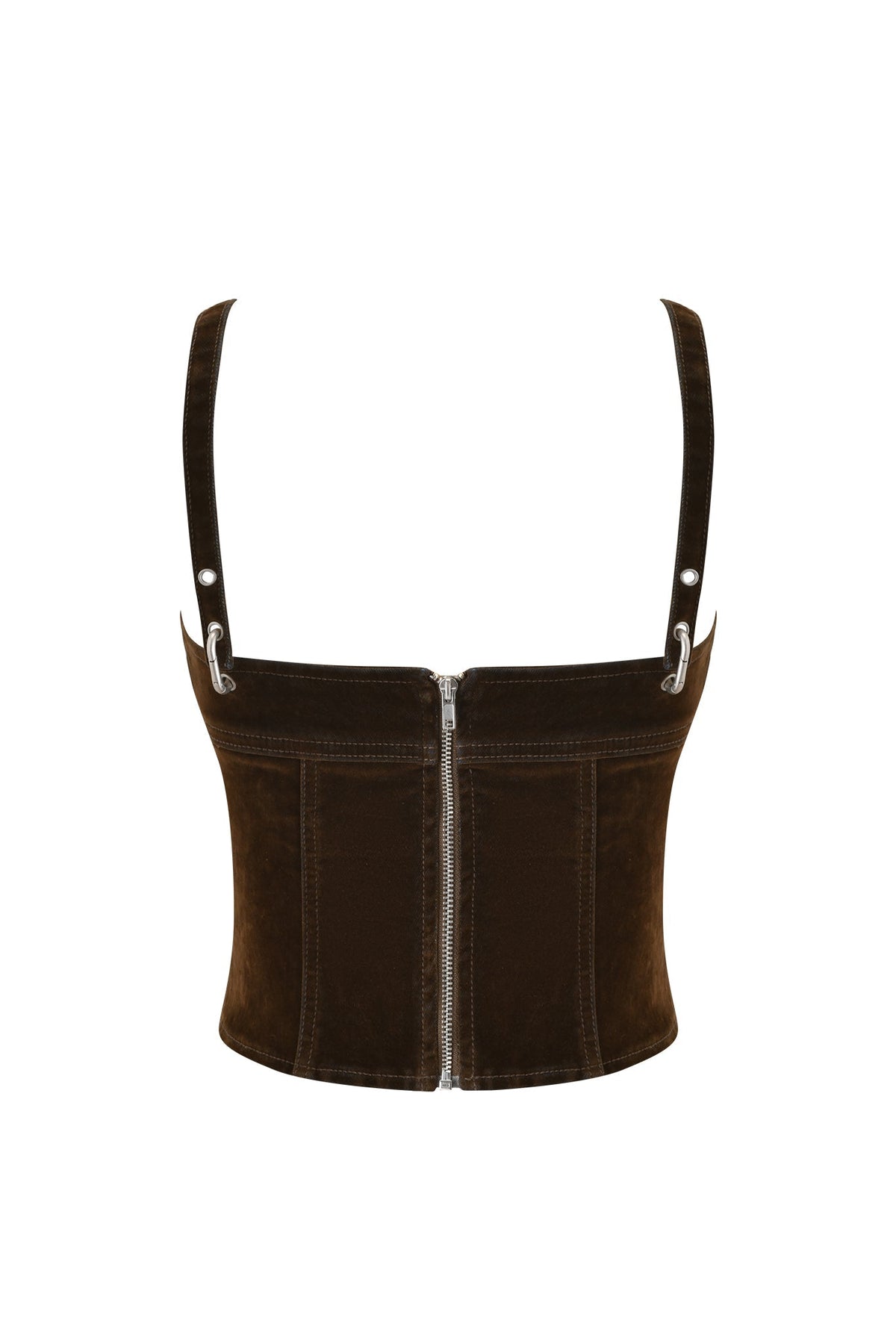 VIVAINE DENIM CORSET TOP - NEUTRAL